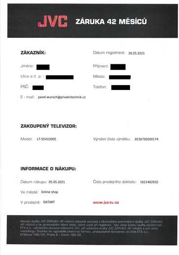 prodloužená záruka